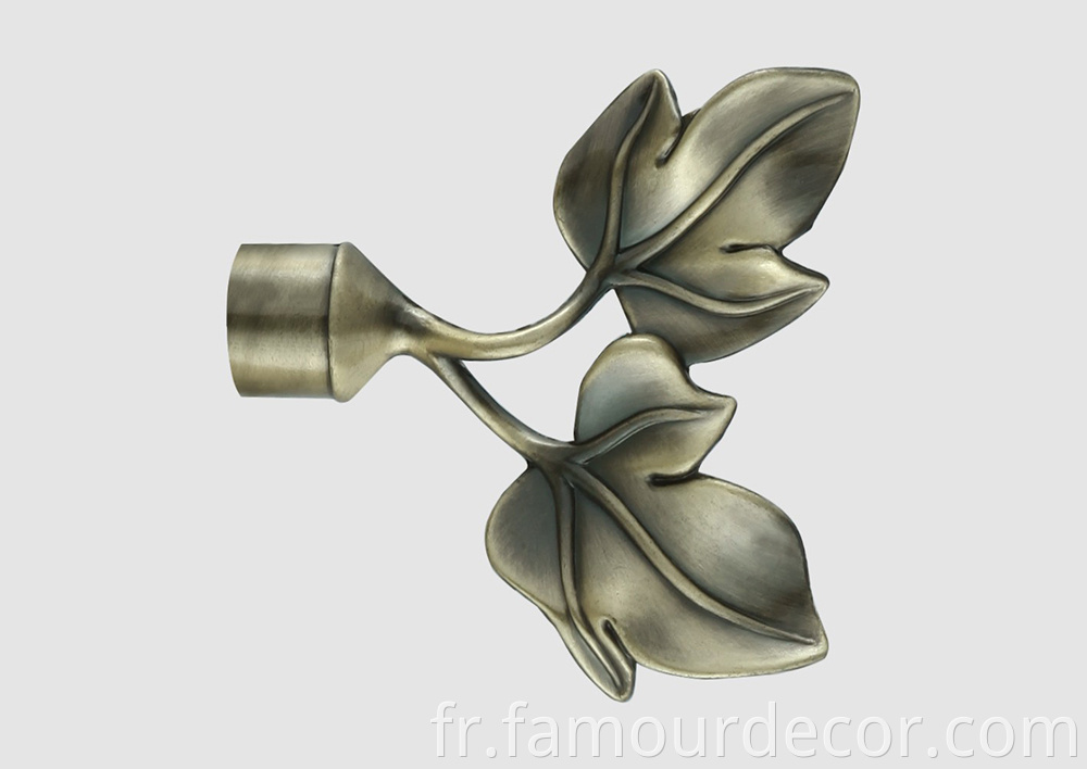 Curtain rod with bronze leaves
